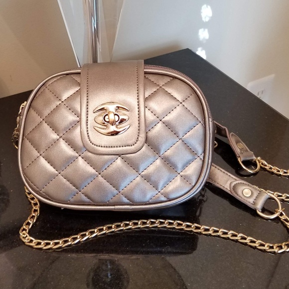 Glam Girl Fashion Handbags - NWT Small Quilted Shoulder Bag in Bronze